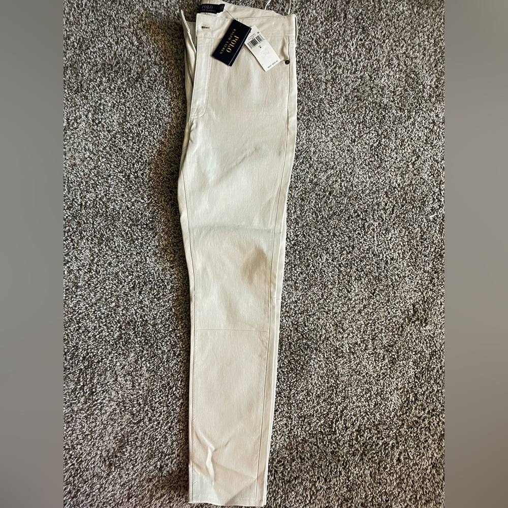 Polo Women’s khaki lamb leather pants.